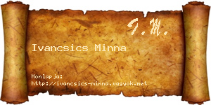 Ivancsics Minna névjegykártya